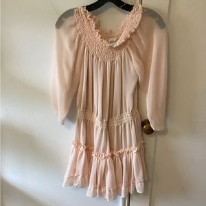 MISA off the shoulder light pink dress